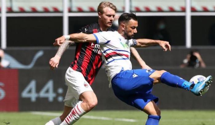 Milan-Sampdoria 1-1: i rossoneri la riacciuffano al 90' ma rallentano ancora per la corsa scudetto